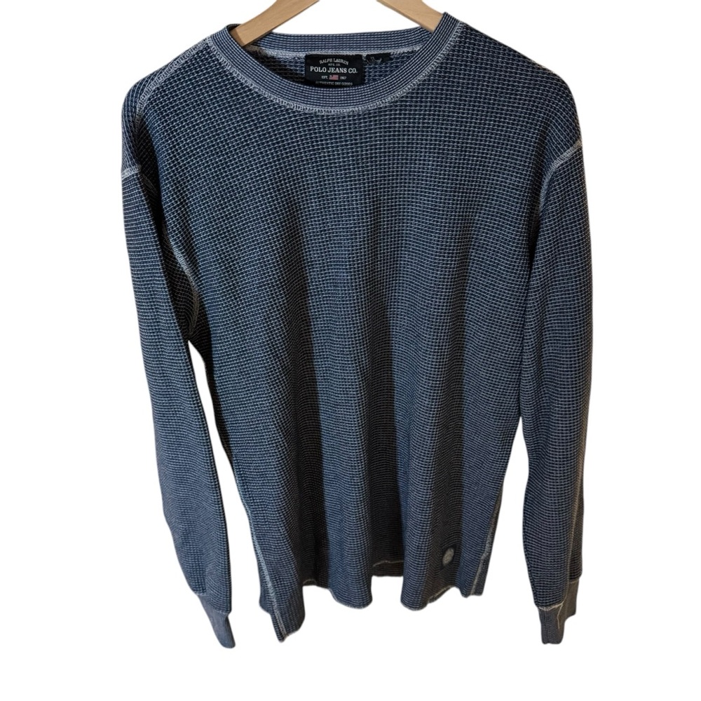 Ralph Lauren Jeans XL blue/white crew pullover shirt - Picture 1 of 9